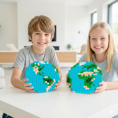 Pix Brix Space Bottle – Earth Set | 973-Piece 2D &amp 3D Earth Building Kit for Kids 8+ | Reusable Storage Bottle Keychain Clip Pixel Art Blocks | STEM Toy Compatible with Major Brick Brands