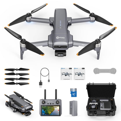 Contixo F33 Professional Drone - 4K/30FPS Camera, GPS & Optical Flow, 2-Axis Gimbal + EIS, 5.5" Touchscreen Remote, Obstacle Avoidance, 4-Mile FPV, 42-Min Flight, Hunting & Outdoor Tracking