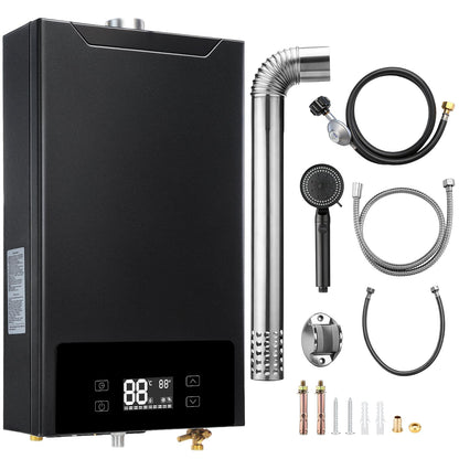 GEARPASS Propane Gas Tankless Water Heater, 6.3 GPM, 160,000 BTU Indoor, On Demand Instant Hot Water Heater with Touch LED Temperature Display and Multi-Protection