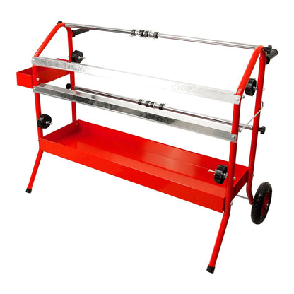 TCP Global 36" Mobile Multi-Roll Masking Machine for Auto Body, Painting, Masking Paper Dispenser with 2 Paper Bars, 4 Tape Rollers, Storage Trays & Cutting Blade