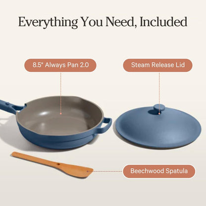 Our Place Mini Always Pan | 8.5" Ceramic Pan with Modular Lid & Beechwood Spatula | Patented 10-in-1 Nonstick, Non-Toxic Cookware Made Without PFAS | Induction & Oven-Safe up to 450°F | Lavender