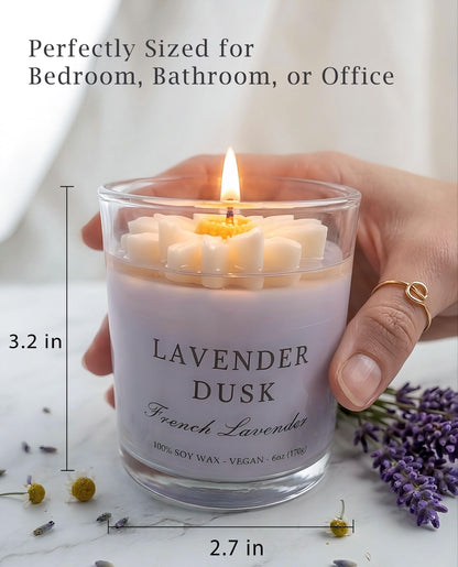 Scented Candles Gift Set for Women, 4 Pack Soy Candles for Home with Unique Floral Design, Relaxing Aromatherapy Candles for Birthday, Self Care, Home Decor