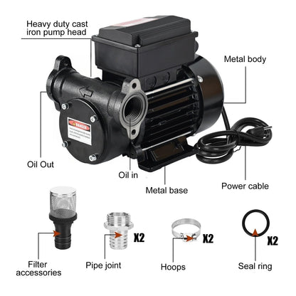 YOHOME Diesel Transfer Pump 110V 20GPM Oil Transfer Pump - Diesel, Kerosene, Biodiesel, Light Fuel Oil