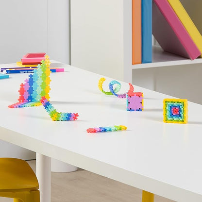 PLUS PLUS 240 Piece Interlocking Building Blocks for Kids Open Ended Connecting Toys STEM Bin Mini Manipulatives - Tropical Mix Play Tube &amp Baseplate