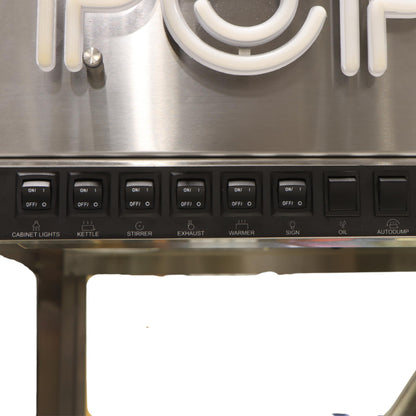 Apex 32 oz Large Commercial Popcorn Machine with Stand, 660 oz/hr Capacity, LED Sign, Heated Base