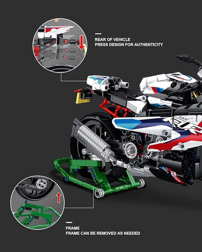 dOvOb Motorcycle 1000 RR Model Building Blocks Set 912 Pieces Bricks MOC Toys as Gift for Kids or Adult