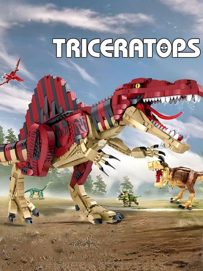 Large Spinosaurus Dinosaur Building Set 2000+ Pieces Large Display Model Poseable Dino Figure with Display Stand/Base Compatible with Lego Bricks Collectible Gift for Dinosaur Fans (Ages 6+)
