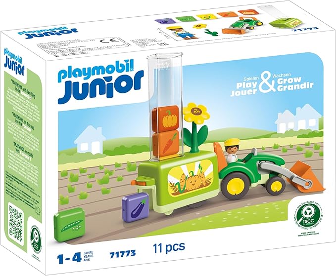 Playmobil Junior: Tractor with Load and Drop Planter