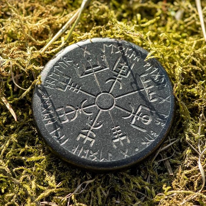 Norse Dual Stave in Iron Vegvisir and Helm of Awe