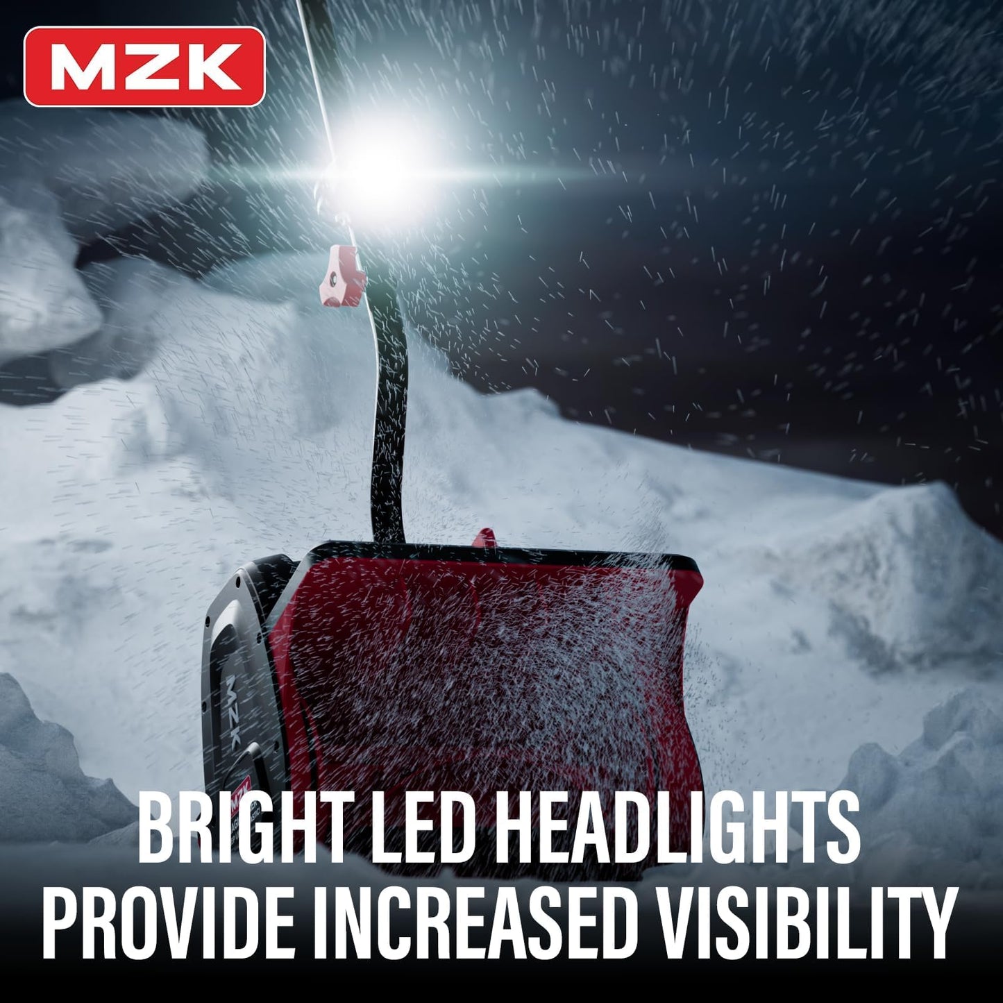 MZK Cordless Snow Shovel, 20V 13-Inch Battery Powered Snow Thrower, Battery Snow Blower with Directional Plate & Adjustable Front Handle(4.0Ah Li-ion Battery & Fast Charger Included)