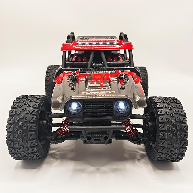 1/14 RC Car Off Road RC Truck 4x4 Remote Control Car Hobby Buggy All Terrain High Speed 30+MPH 4WD with 390 Brushed Motor Proportional Throttle Steering Metal Chassis Ball Bearing Adult