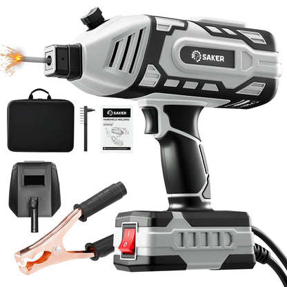 Saker Portable Welding Machine, 110V Arc Stick Welder with IGBT Inverter 5 Variable Current Settings, Fits for 3/32" Wire Rods, Gift for Men (Grey) - Electrodes Not Included