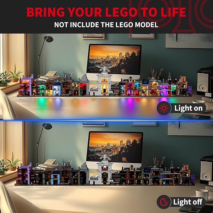 BRIKSMAX 2.0 Light Kit for Lego-76444 Diagon Alley Wizarding Shops -Innovative Led Lighting Kit Compatible with Lego Harry Potter Building Set- Not Included Lego Set