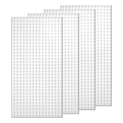 EKIND 4 PCS Classic 5" x 10" Building Baseplates, Compatible with Major Brands Toy Bricks, Encourage Logic & Creativity Through Play, Ideal STEM Activities for Children (White)