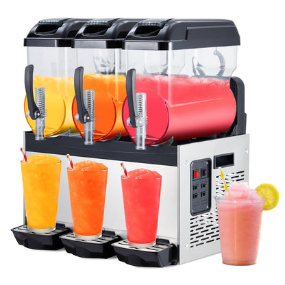 Garvee Commercial Slushy Machine, 36 L/9.6 gal Frozen Drink Margarita Machine Smoothie, Self-Cleaning, 860W Stainless Steel Slushy Machine for Snow Melts, Cocktails, Homes, Coffee Shops, Restaurants