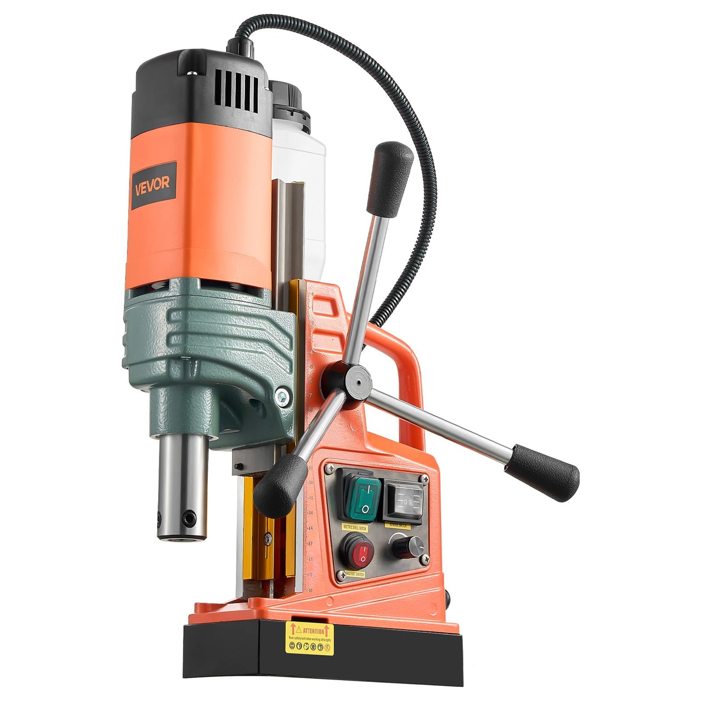 VEVOR 1450W Mag Drill Press, 2" Core Drilling Machine, 2922 lbf Variable Speed Portable Magnetic Drill, Heavy Duty Metal Hole Cutter with 6 Annular Cutters for I-Beam Steel Fabrication & Jobsite