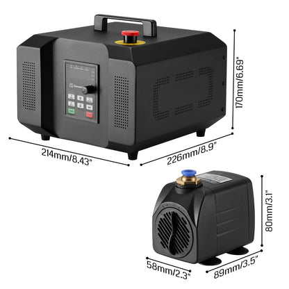 Genmitsu CNC Spindle Motor Kit, 2.2KW, Water Cooled Spindle Motor, 24000 RPM ER11 Collet with Pre-Wired VFD Inverter Box & Pump - 4 Bearing Precision Motor for CNC Router Machine Engraving
