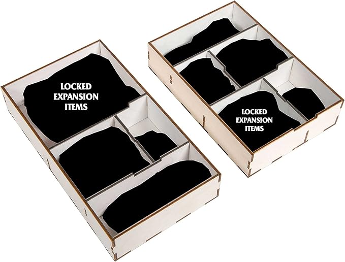 The Broken Token Game Organizer Compatible with Scythe Legendary Expansion - Wooden Game Organizing Box with Multiple Trays