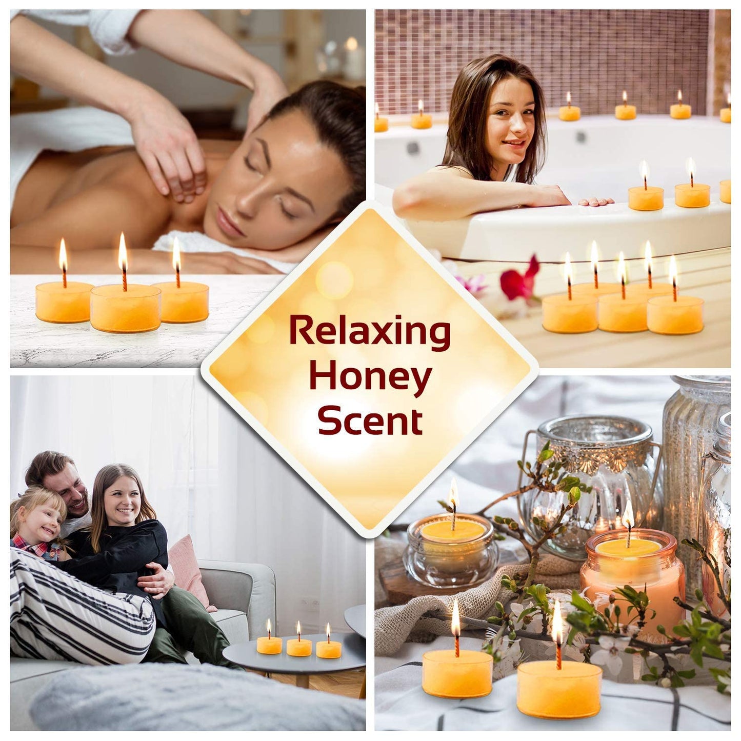 PURE PLANT HOME Honey Scented Beeswax Candles, 100% Pure Natural Refined with Chemical Free Cotton Wick, 10 DRIPLESS Candles, Made in USA