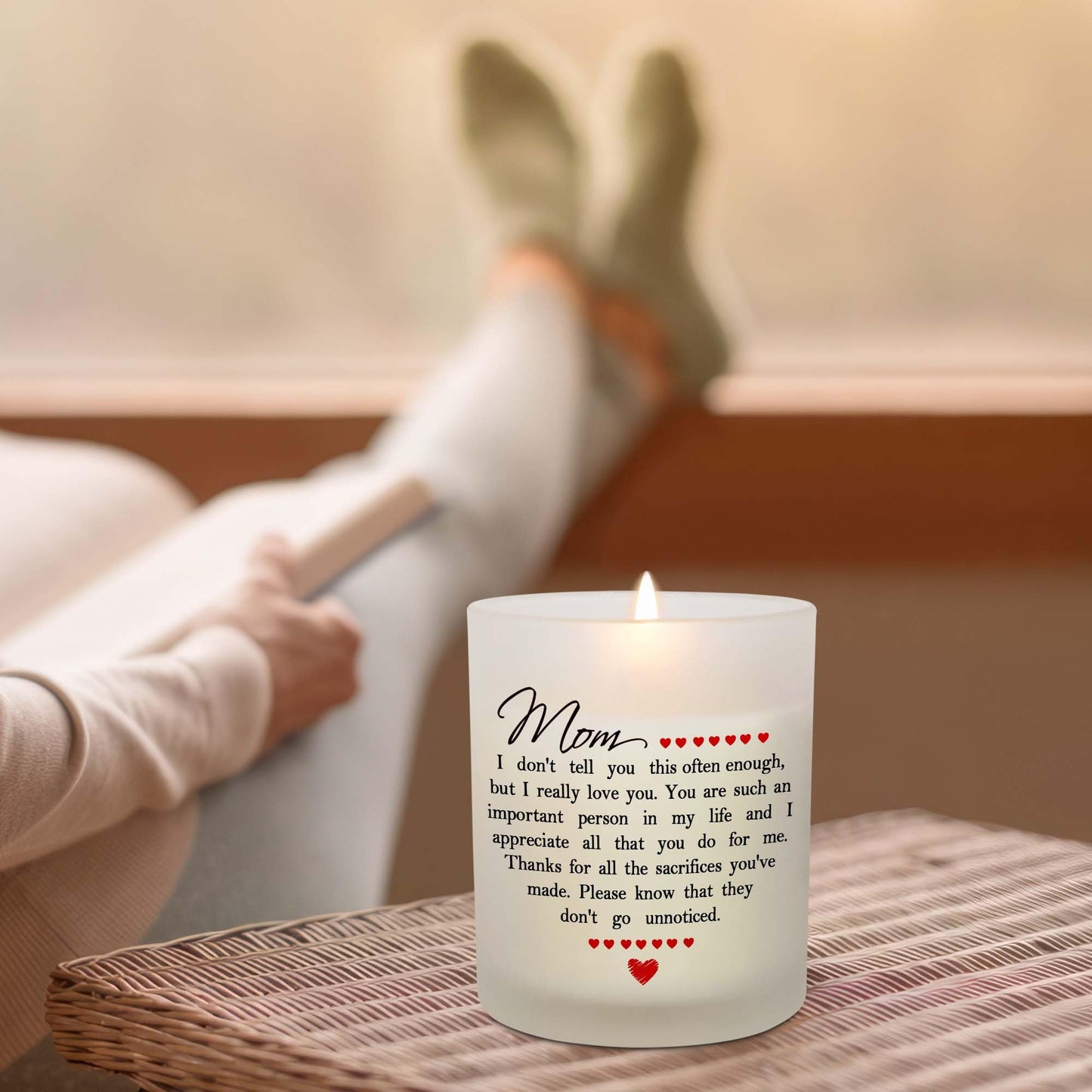 TEEZWONDER Birthday Gifts for Mom - Long Lasting Vanilla Lavender Candle 10 oz - Mothers Day Gifts from Daughter Son, Mother Gift Ideas, Gift for Mama Mother in Law, Candles for Women