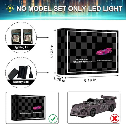 LED Light Kit for Lego 77241 2 Fast 2 Furious Honda S2000 Compatible with Lego 77241 Building Blocks Model(Not Include Blocks Set)