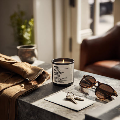 Mad Candles – Mad About You | Luxury Scented Candle for Bedroom & Living Room Décor | 9.5oz Coconut Soy Wax | Non Toxic | Long Burn Candle Jar for Home Fragrance & Valentine's Day Gift