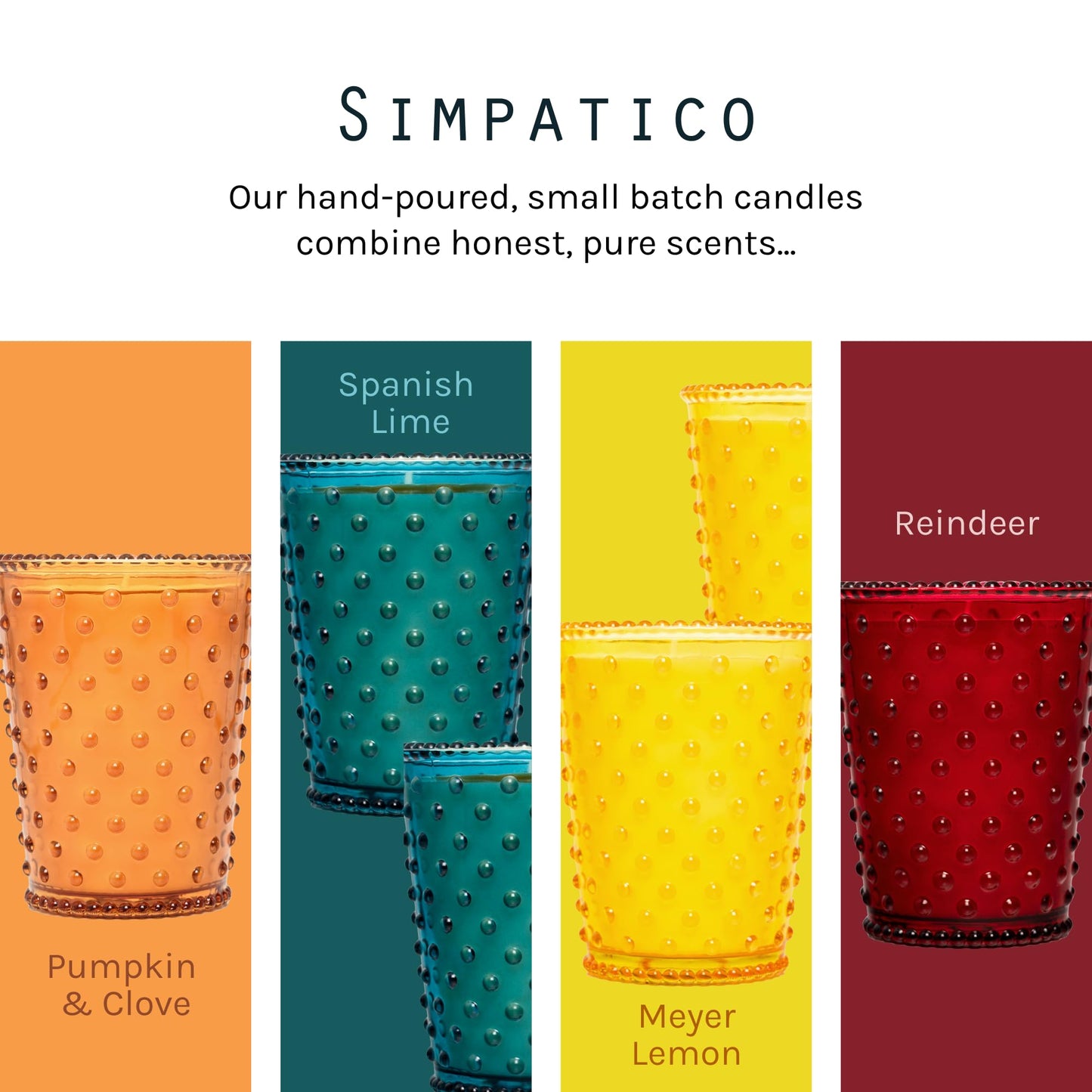 Simpatico No. 17 Fern Hobnail Candle, Crisp Mayapple with Fresh Moss & White Cedar, Pressed Hobnail Glass Jar, 100-Hour Burn Time, Scented Candles for Home, 16 oz