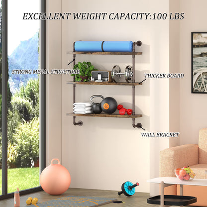 Helsin 24inch Industrial Pipe Shelving and 32inch Industrial Pipe Shelves Product Bundle