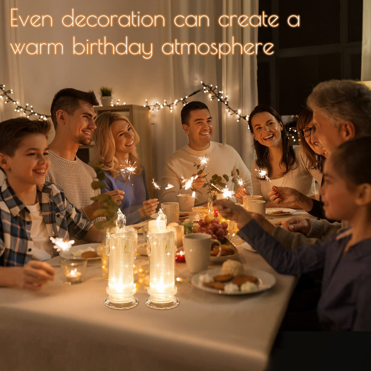 HAIDOLIANG 2 PCS LED Flameless Candles,Fake Candle, Battery Operated Candles/Battery Included for Valentine Bedroom Birthday Wedding Christmas Decorations Home Decor