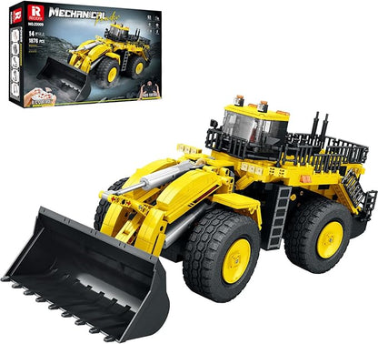 Reobrix Bulldozer Building Blocks Set 22009 Engineering Vehicle Model Kit for Adults Remote Control Excavator Toy with 4-Wheel Drive Gifts for Adults Ages 14+ 1876 Pieces