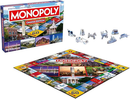 Monopoly Board Game Omaha NE Edition : 2-6 Players Family Board Games for Kids and Adults Board Games for Kids 8 and up for Kids and Adults Ideal for Game Night