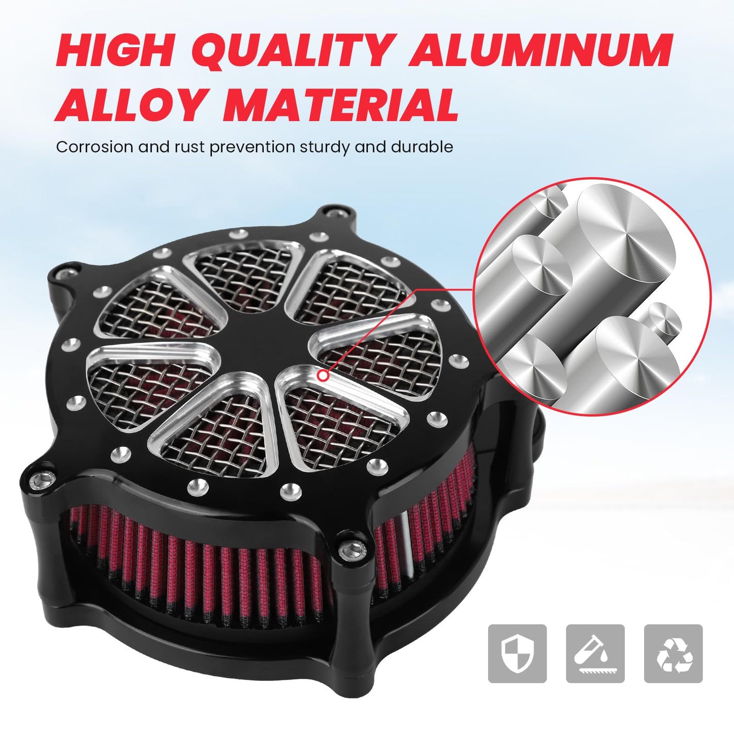 kekykm Twin Cam Air Filter Cleaner Intake Filter Saddlebag Guard Crash Bar Bracket for Harley Touring 2009-2016 Street Glide Road Glide Road King Electra Glide