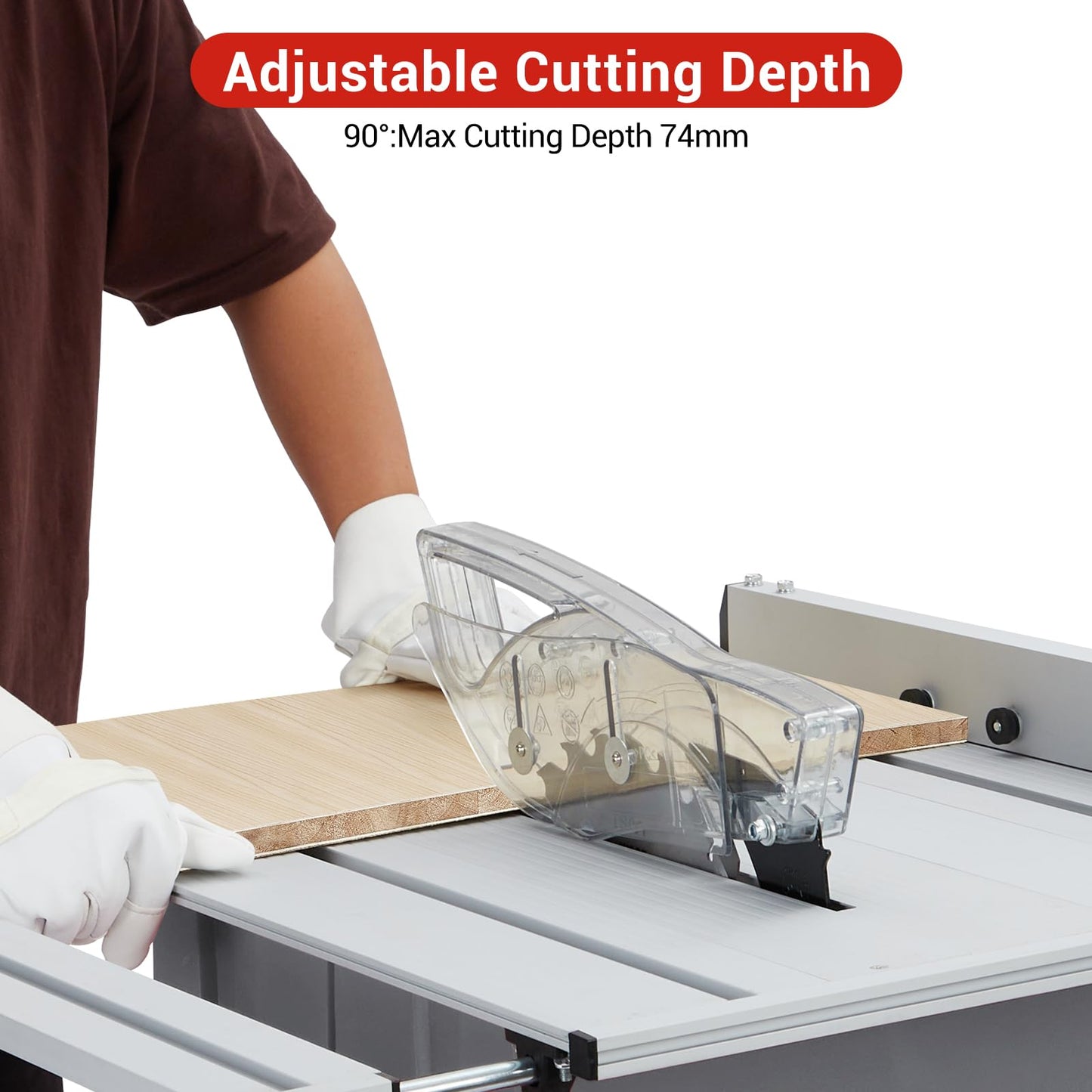 Table Saw, 10 Inch 15A Multifunctional Saw With Stand & Push Stick, 90° Cross Cut & 0-45° Bevel Cut, 5000RPM, Adjustable Blade Height for Woodworking, Grey