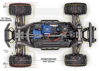 Traxxas Maxx Wide Green 1:10 RC Model Car Monster Truck 4WD RTR 2.4GHz