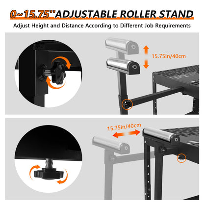 Planer Stand with Wheels,550 lbs Load Capacity Power Tool Stand,Height Adjustable Miter Saw Stand,Planer Table Stand with Extension Rollers, for Most Planers, Saws, Bench-top Machines, Power Tools