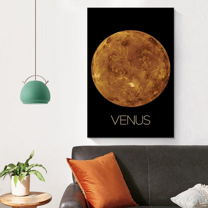 XIAOLOUTINYU Solar System Canvas Wall Art - Venus Planet Space Poster for Kids Room Bedroom Classroom, STEM Educational Astronomy Decor, Science Gift for Boys Girls Teens, 16x24 Inch Unframed