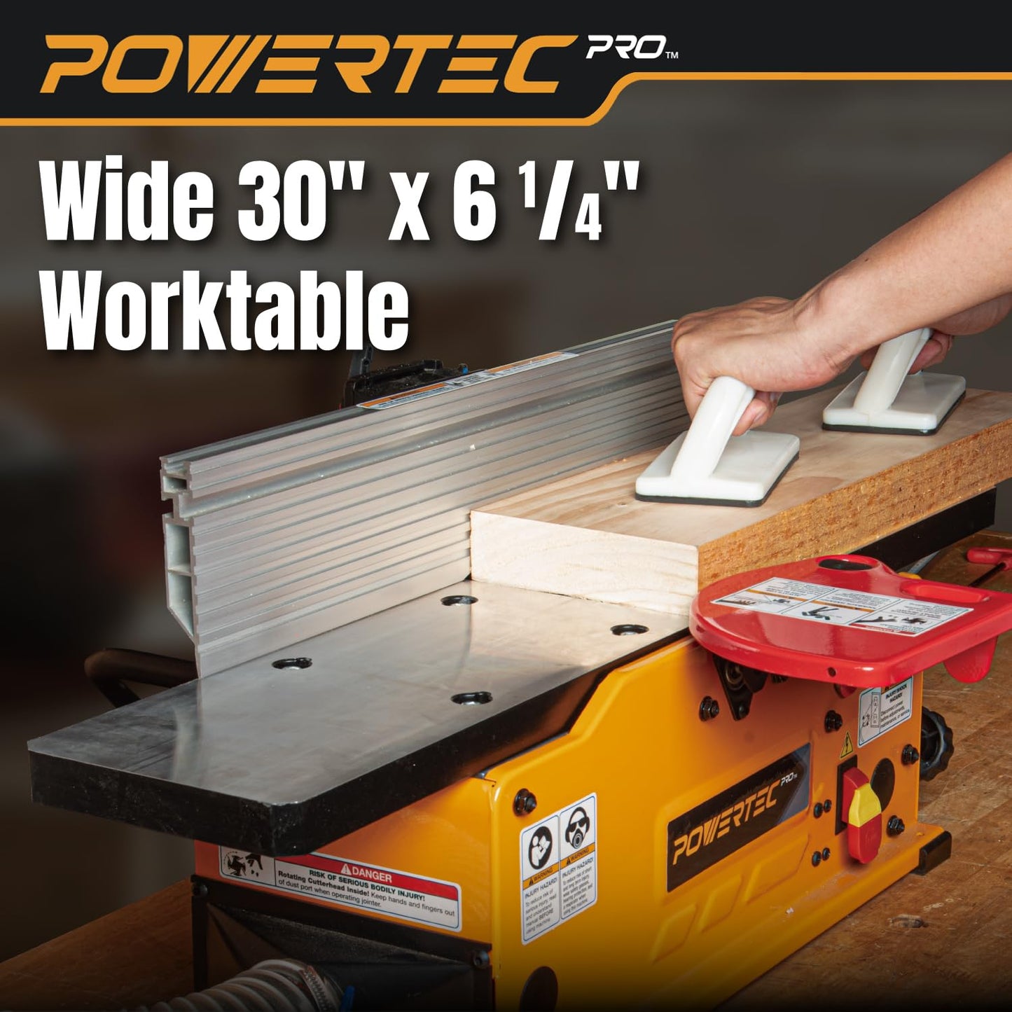 POWERTEC PRO 6-Inch Benchtop Jointer - 10-Amp, 2-Blade Wood Jointer for Woodworking with Adjustable Fence and Dust Port (BJ603)