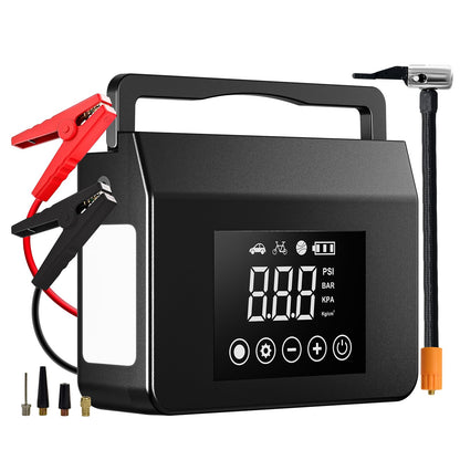 Hieha 4000A Jump Starter with Air Compressor, 12V Portable Car Battery Charger, 150PSI Tire Inflator, 15000mAh Power Bank, LED Flashlight for All Gas 8.0L & Diesel 7.0L Vehicles