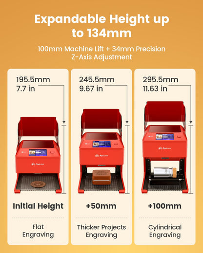 AlgoLaser Pixi Smart Laser Engraver - 3W Portable Laser Engraver Machine with 3.5" Touchscreen & AlgoOS System & APP - Laser Engraving for Wood, Acrylic, Glass, Beginner & DIY Gift & Small Business