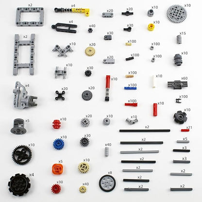 1533 PCS Technical Parts Building Block Accessories Vehicles Gears Cross Axles Wheels Connector Pieces Set Chain Link Pin Joint Shock Absorber MOC Toys