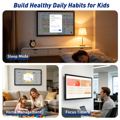 27" Smart Digital Calendar for-Family-Business-Planner - Electronic Wall Calendar for Business Chore Chart, Touchscreen Display for Family Schedules, Star Rewards, Desk Mountable, Gifts for Mom Dad