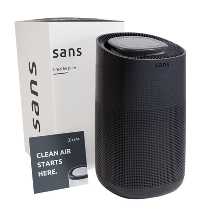 Sans True HEPA Air Purifier for Extra Large Rooms (1,854 sq ft) | UV-C Light Layer & Carbon Odor Absorption | Quiet 35dB Auto-Mode, Captures Smoke, Dust & Allergens (Midnight)