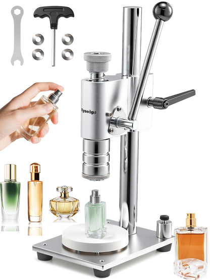 Flyseago Perfume Bottle Crimper Capper Height Adjustable Manual Desktop Perfume Bottle Crimping&Capping Machine for 15mm Bottle Caps for Sealing Vial Bottles, Sprayers