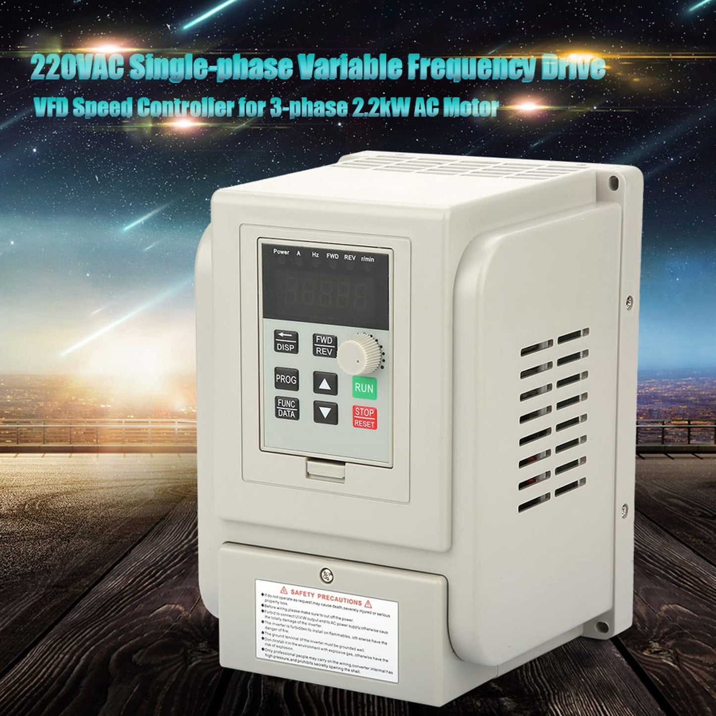 AC 220V/2.2KW Variable Frequency Drive - 220VAC Single Phase Variable Frequency Drive VFD Speed Controller for 3 Phase 2.2kW AC Motor