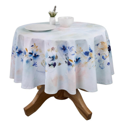 Maison d' Hermine Table Cloth Round Table 100% Cotton 69 Round Inches Tablecloth Reusable Decorative for Dining Kitchen Room Farmhouse Home Gifts for Mothers Day Spring Summer - Lazy Summer Days