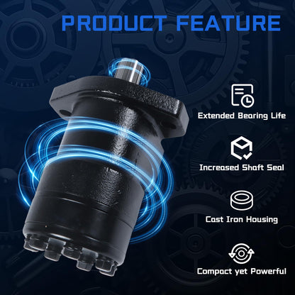 SINOCMP 158-1553-001 Hydraulic Motor, for Eaton Char-Lynn T Series 1pc Gerotor Motor, Replacement for Sweeper Auger Winch Log Splitter, 1553-001 Aftermarket Hydraulic Drive Motor