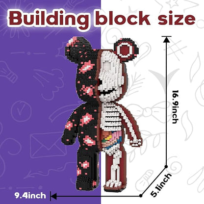 Skeleton Bear Building Blocks (5800 PCS) Creative Animal Brick Set for Kids &amp Adults Micro Building Blocks Teddy Blocks Children Toys for Christmas Halloween Anniversary
