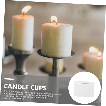 BELLIFFY 3pcs Metal Candle Jars Lids Empty Candle Tins for Decor Craft Making Jar Storage Container
