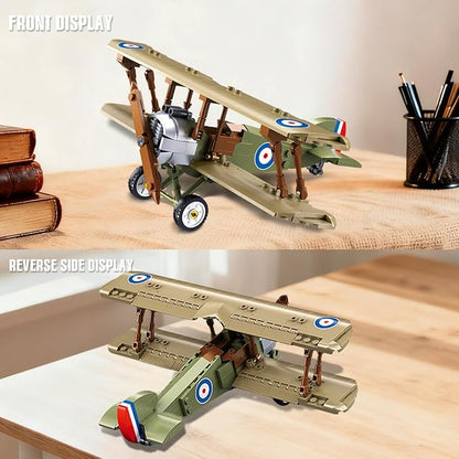 DAHONPA Sopwith Camel Building Block Plane Set Airplane Model 293 Pieces Toy Military Model Decor Gift for Kids and Adults