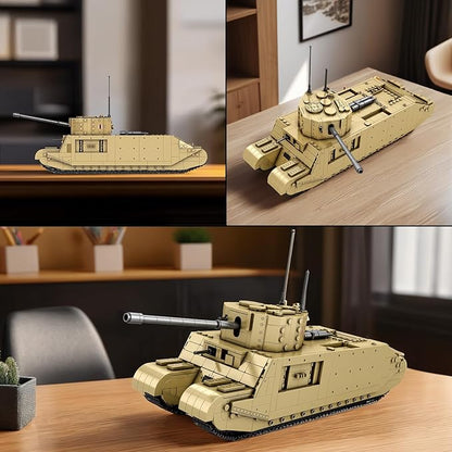 Reobrix TOG2 Tank Building Set WW2 Military British Armed Tanks Building Block Set for Military Fans 77032 World of Tanks Licensed Product MOC Tank Model Toy Gift for Adults and Teens（1427 PCS）